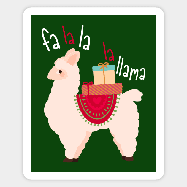 Fa La La La Llama | Funny Christmas Animal Sticker by SLAG_Creative